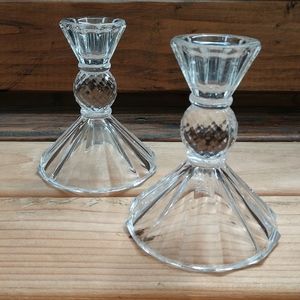 VTG glass taper candle holder